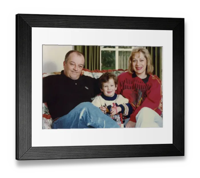 Framed Print : Denise Welch and husband Tim Healy pictured at home with their son Matthew 13 September Framed Print : Denise Welch and husband Tim Healy pictured at home with their son Matthew 13 September