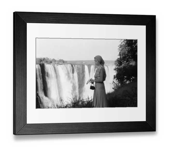 Framed Print : Princess Anne, stands in front of Victoria Falls during her visit to Zimbabwe Framed Print : Princess Anne, stands in front of Victoria Falls during her visit to Zimbabwe