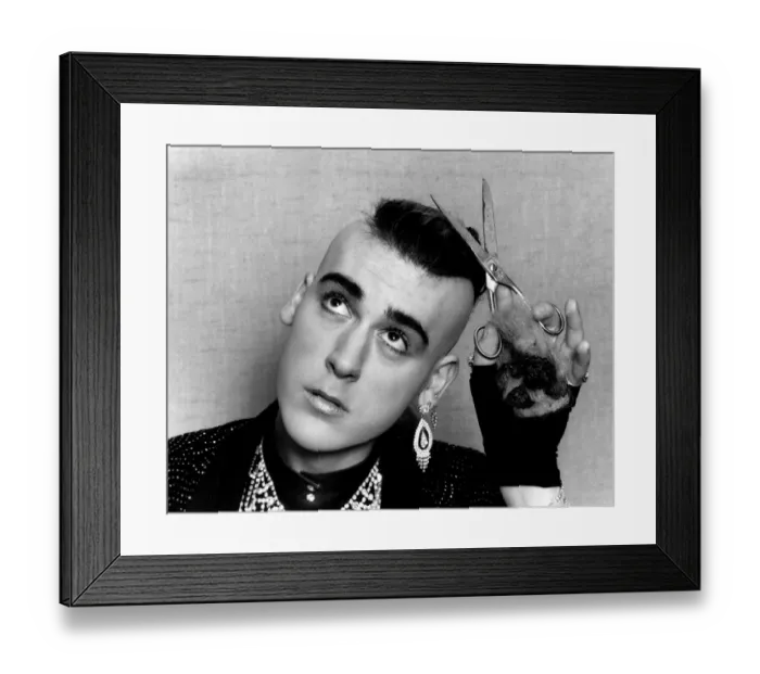 Framed Print : Britains best known punk, Matt Belgrano, has lost his crowning glory