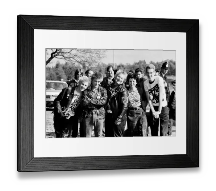 Framed Print : Prince Charles chats with Punks after a Polo match. 27th May 1979
