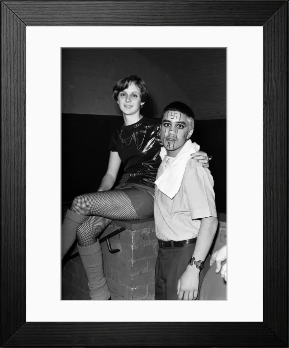 Framed Print : Punk Rockers at The Global village disco. 20th November 1976