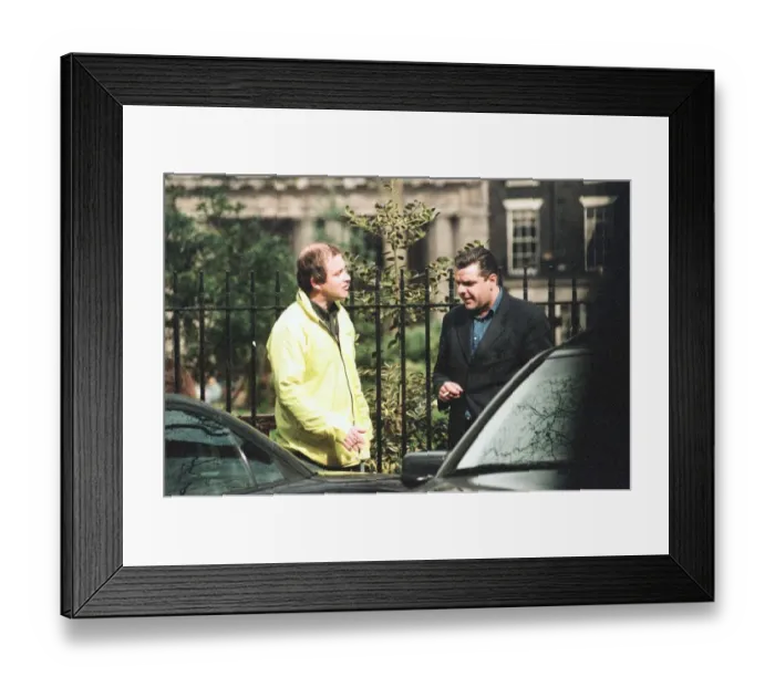 Framed Print : Harry Enfield sells his motorcar - SLK230 Mercedes - to Sunday Mirror Journalist Sean Framed Print : Harry Enfield sells his motorcar - SLK230 Mercedes - to Sunday Mirror Journalist Sean