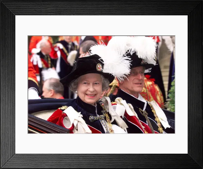Framed Print : Queen Elizabeth II and husband Prince Philip, Duke of Edinburgh during the Most Noble