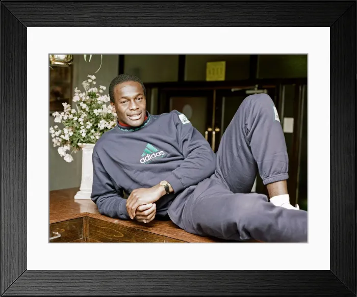 Framed Print : Justin Fashanu Airdrie United Football Player, 6th February 1993 Framed Print : Justin Fashanu Airdrie United Football Player, 6th February 1993