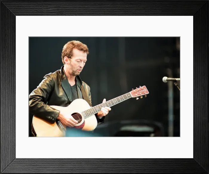 Framed Print : Eric Clapton on stage at Masters of Music Benefit Concert, Hyde Park, London