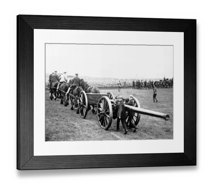 Framed Print : Recruits being trained on how to manoeuvre large artillery pieces by territorial army Framed Print : Recruits being trained on how to manoeuvre large artillery pieces by territorial army