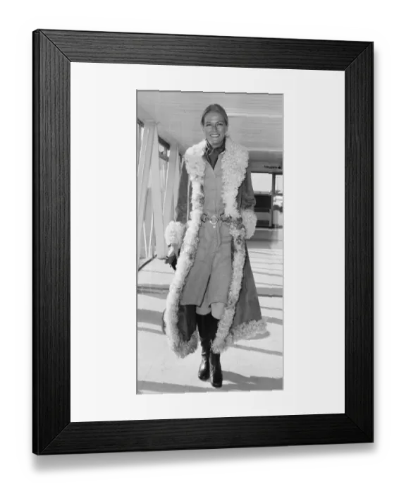 Framed Print : Singer Nina ( Nina, Baroness van Pallandt ) seen here at Heathrow Airport before Framed Print : Singer Nina ( Nina, Baroness van Pallandt ) seen here at Heathrow Airport before