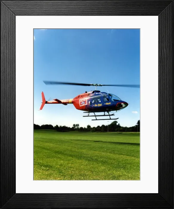 Framed Print : The Bell 206B Jet Ranger, operated by Glenair Helicopters Ltd Framed Print : The Bell 206B Jet Ranger, operated by Glenair Helicopters Ltd
