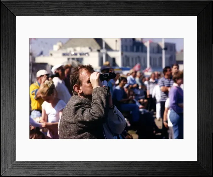 Framed Print : Spectators gathered along the seafront at Seaburn to watch the Sunderland International Framed Print : Spectators gathered along the seafront at Seaburn to watch the Sunderland International