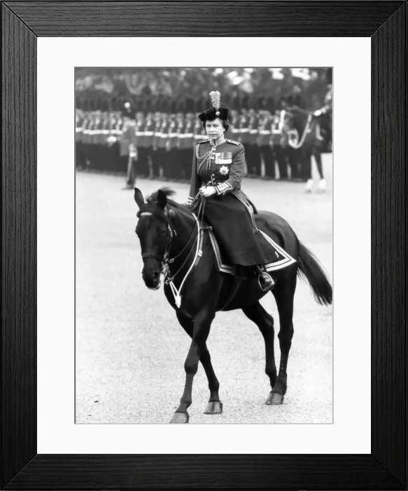 Framed Print : The Queen takes part in Trooping of the Colour ceremony with 1st Battalion Irish Guards
