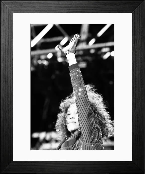 Framed Print : Whitney Houston singing at Freedomfest: Nelson Mandela 70th Birthday Celebration Framed Print : Whitney Houston singing at Freedomfest: Nelson Mandela 70th Birthday Celebration