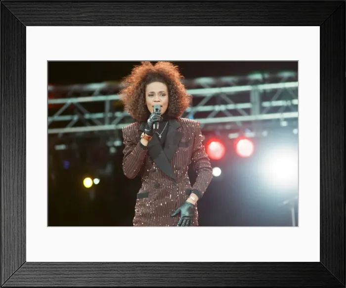 Framed Print : Whitney Houston singing at Freedomfest: Nelson Mandela 70th Birthday Celebration