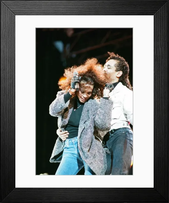 Framed Print : Whitney Houston singing at Freedomfest: Nelson Mandela 70th Birthday Celebration
