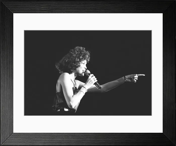 Framed Print : Whitney Houston in Concert at the National Exhibition Centre, Birmingham, 27th April 1988
