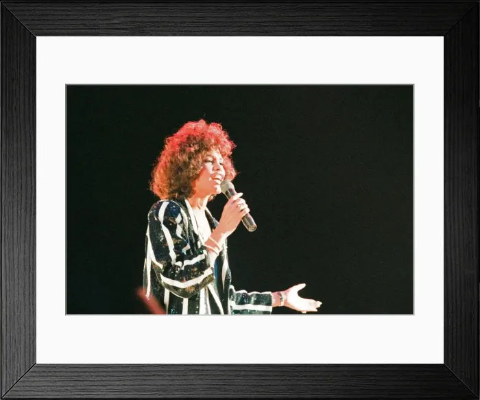 Framed Print : Whitney Houston in Concert at the National Exhibition Centre, Birmingham, 27th April 1988