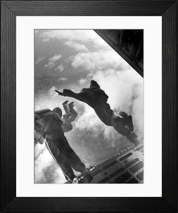 Framed Print : The RAFs Falcons freefall parachute display team put on a spectacular show for