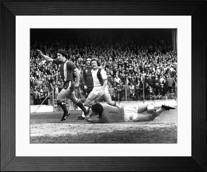 Framed Print : the City goal - April 1977 Framed Print : the City goal - April 1977
