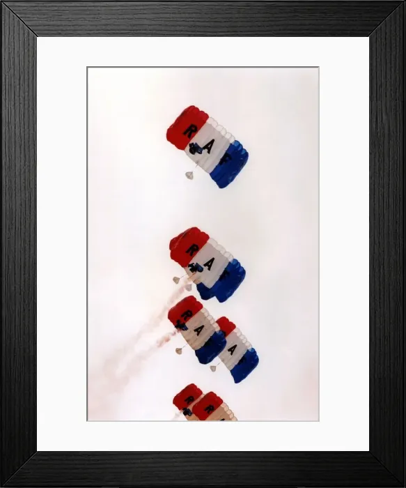 Framed Print : The RAFs Falcons freefall parachute display team arrive at the Sunderland Framed Print : The RAFs Falcons freefall parachute display team arrive at the Sunderland