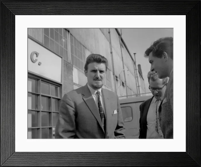 Framed Print : Jimmy Hill is interviewed by the BBC soon after he was released by students as part of