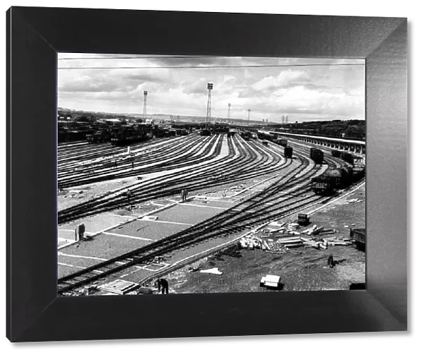 A general view of the sidings at the new Tyne marshalling yard at Lamesley on 21st June