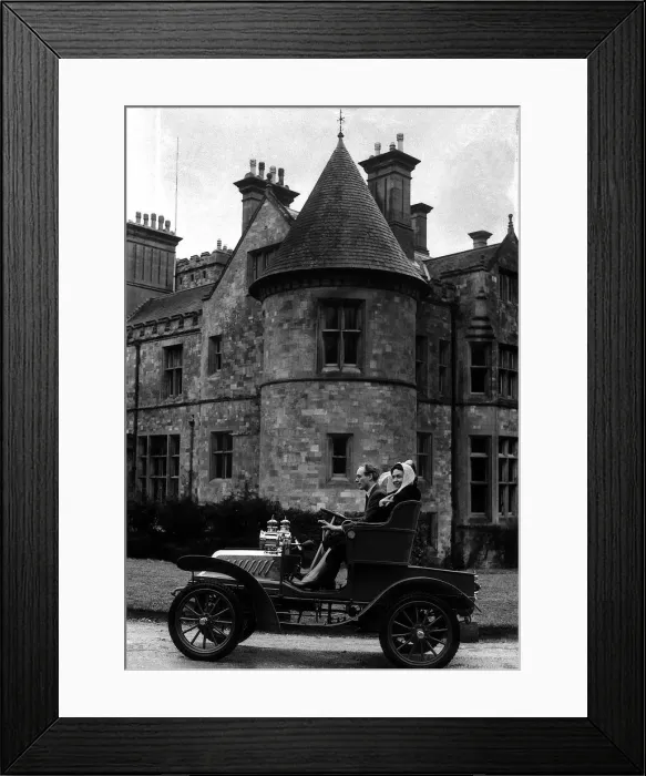 Framed Print : Lord Montagu of Beaulieu driving his car 1952 Framed Print : Lord Montagu of Beaulieu driving his car 1952