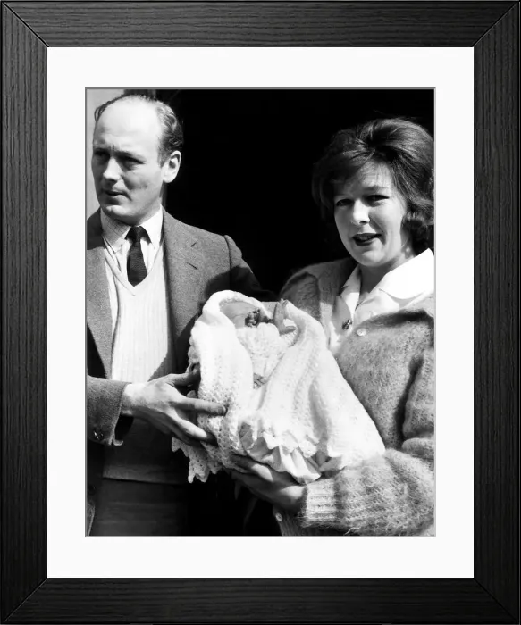 Framed Print : Lord Montagu of Beaulieu with his wife March 1961 on arrival at the palace with their Framed Print : Lord Montagu of Beaulieu with his wife March 1961 on arrival at the palace with their
