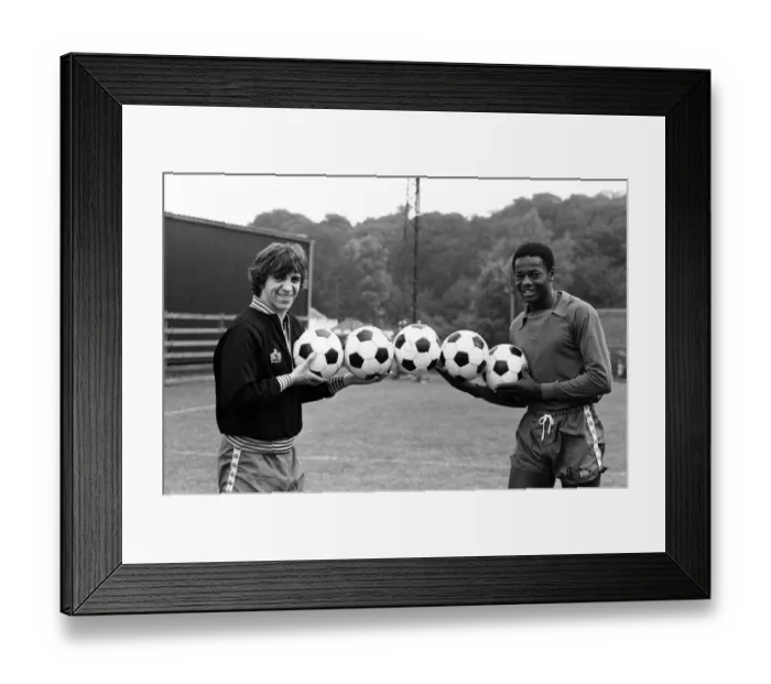 Framed Print : Kevin Reeves and Justin Fashanu, Norwich City Football Players, 24th August 1979