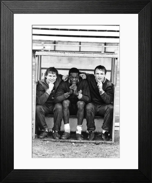 Framed Print : Justin Fashanu. pictured during England U21 training session, 15th March 1982