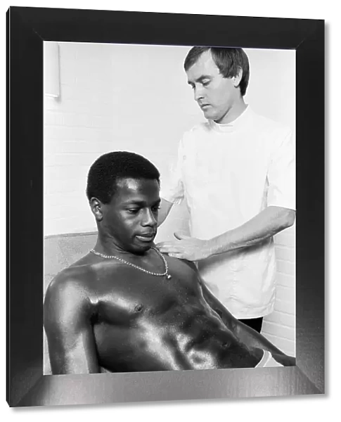 Justin Fashanu, Nottingham Forest Football Player, on the treatment table