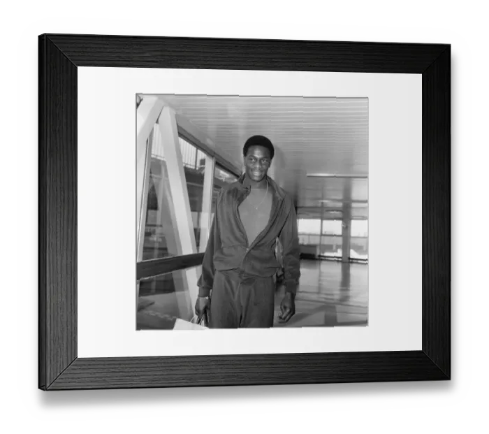 Framed Print : Justin Fashanu, Norwich City Football Player, arrives at London Heathrow Airport Framed Print : Justin Fashanu, Norwich City Football Player, arrives at London Heathrow Airport