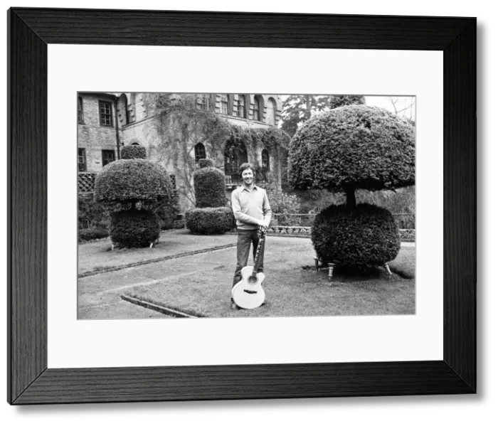 Framed Print : Eric Clapton at his spanish style home in Surrey, 23rd January 1981 Framed Print : Eric Clapton at his spanish style home in Surrey, 23rd January 1981