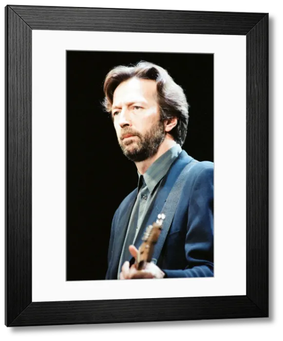 Framed Print : Eric Clapton on stage at the Brighton Centre, Brighton, 1st February 1992 Framed Print : Eric Clapton on stage at the Brighton Centre, Brighton, 1st February 1992