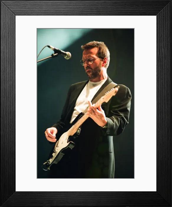 Framed Print : Eric Clapton on stage at the Sheffield Arena, Sheffield, 3rd October 1993 Framed Print : Eric Clapton on stage at the Sheffield Arena, Sheffield, 3rd October 1993