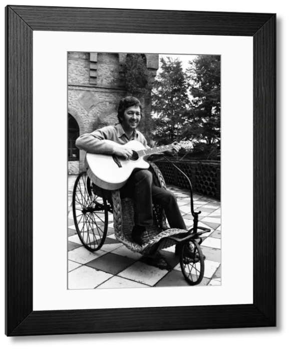 Framed Print : Eric Clapton at his spanish style home in Surrey, 23rd January 1981 Framed Print : Eric Clapton at his spanish style home in Surrey, 23rd January 1981