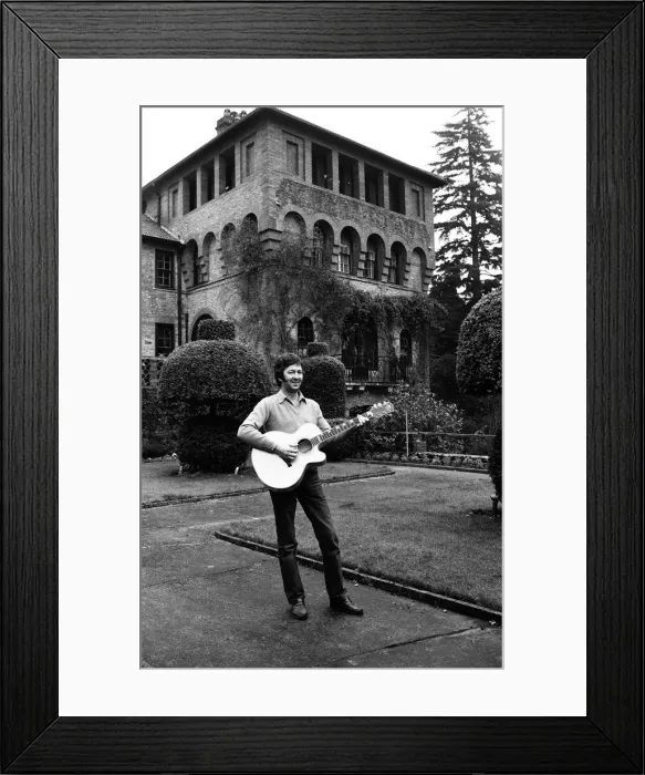 Framed Print : Eric Clapton at his spanish style home in Surrey, 23rd January 1981