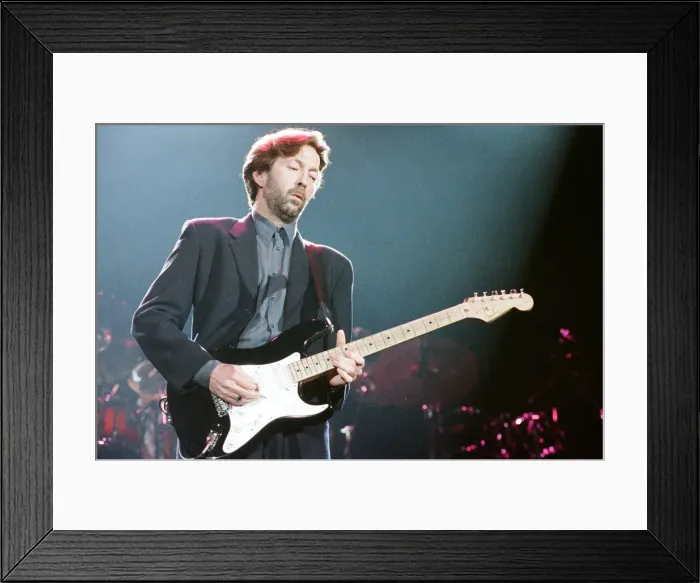 Framed Print : Eric Clapton on stage at the Brighton Centre, Brighton, 1st February 1992 Framed Print : Eric Clapton on stage at the Brighton Centre, Brighton, 1st February 1992