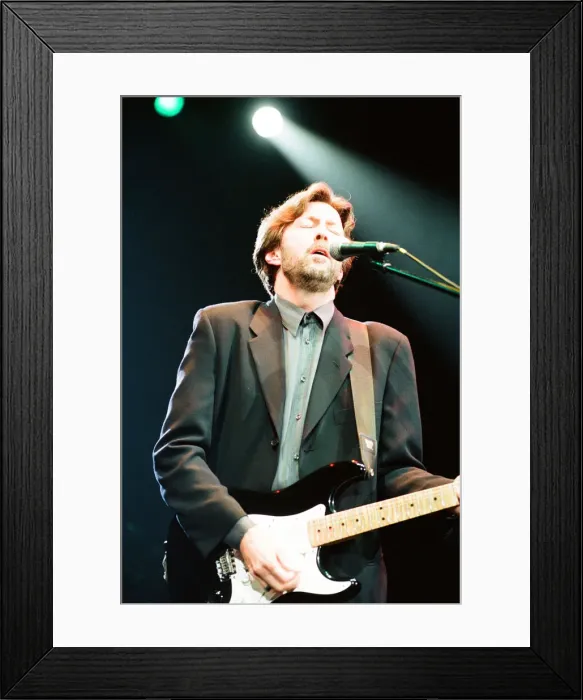Framed Print : Eric Clapton on stage at the Brighton Centre, Brighton, 1st February 1992 Framed Print : Eric Clapton on stage at the Brighton Centre, Brighton, 1st February 1992