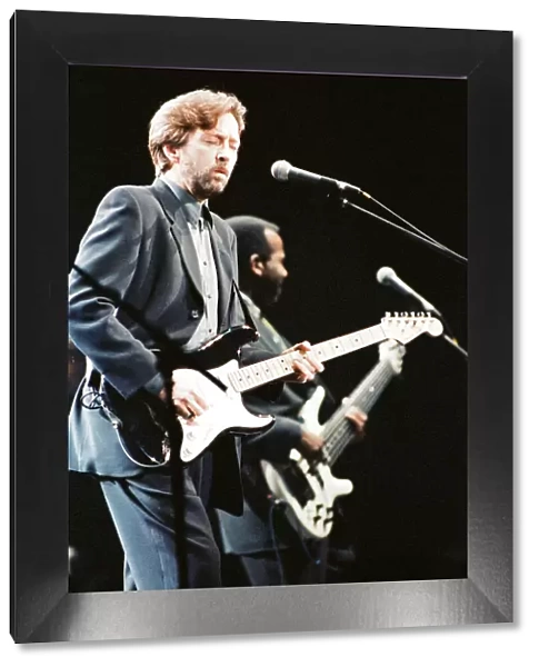 Eric Clapton on stage at the Brighton Centre, Brighton, 1st February 1992