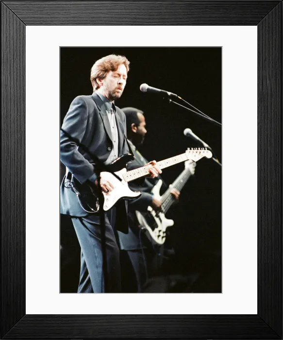 Framed Print : Eric Clapton on stage at the Brighton Centre, Brighton, 1st February 1992 Framed Print : Eric Clapton on stage at the Brighton Centre, Brighton, 1st February 1992