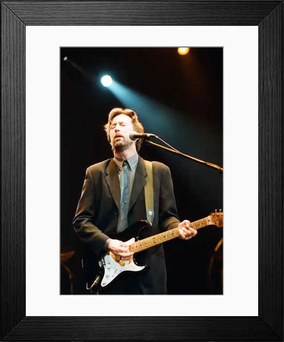 Framed Print : Eric Clapton on stage at the Brighton Centre, Brighton, 1st February 1992