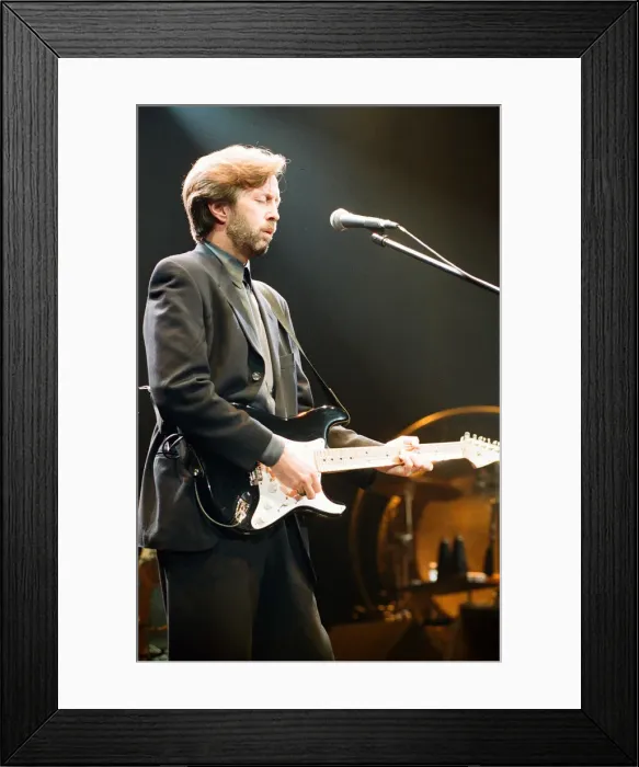 Framed Print : Eric Clapton on stage at the Brighton Centre, Brighton, 1st February 1992 Framed Print : Eric Clapton on stage at the Brighton Centre, Brighton, 1st February 1992
