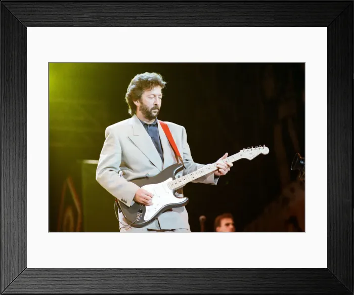 Framed Print : Eric Clapton on stage at Nelson Mandela 70th Birthday Tribute Concert, Wembley Stadium Framed Print : Eric Clapton on stage at Nelson Mandela 70th Birthday Tribute Concert, Wembley Stadium