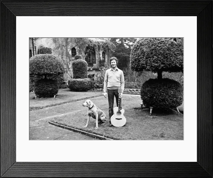 Framed Print : Eric Clapton and his pet dog Willow, an 8 year old Weimaraner Framed Print : Eric Clapton and his pet dog Willow, an 8 year old Weimaraner
