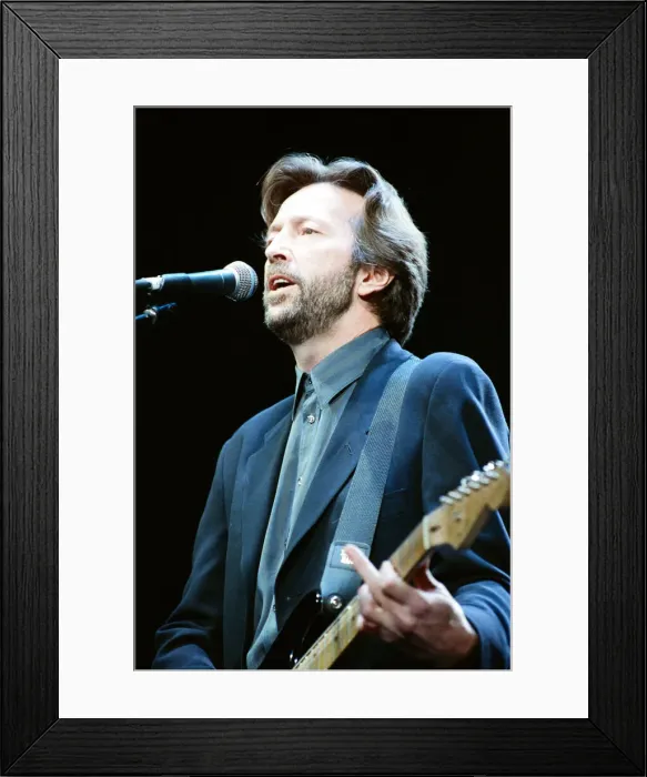 Framed Print : Eric Clapton on stage at the Brighton Centre, Brighton, 1st February 1992 Framed Print : Eric Clapton on stage at the Brighton Centre, Brighton, 1st February 1992