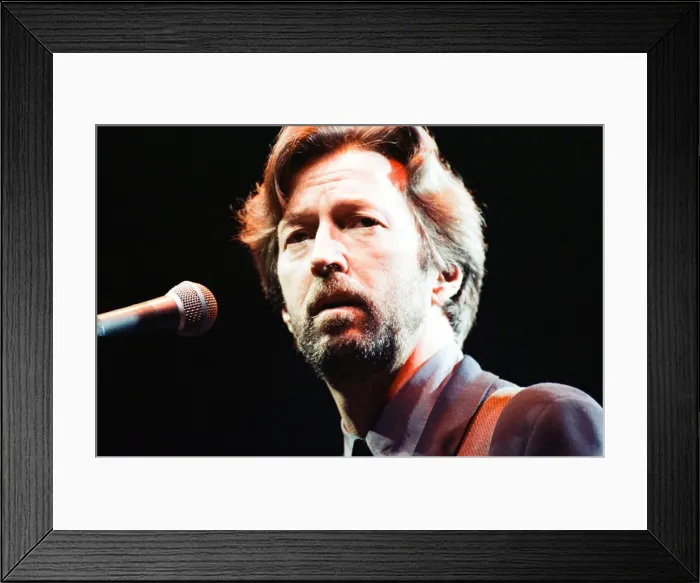 Framed Print : Eric Clapton on stage at the Brighton Centre, Brighton, 1st February 1992 Framed Print : Eric Clapton on stage at the Brighton Centre, Brighton, 1st February 1992