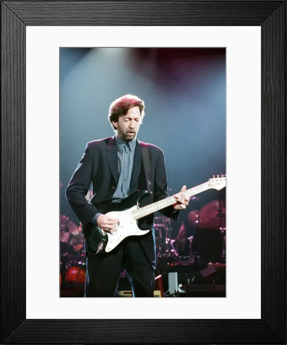 Framed Print : Eric Clapton on stage at the Brighton Centre, Brighton, 1st February 1992