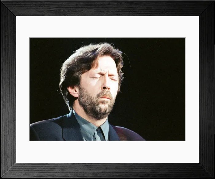 Framed Print : Eric Clapton on stage at the Brighton Centre, Brighton, 1st February 1992