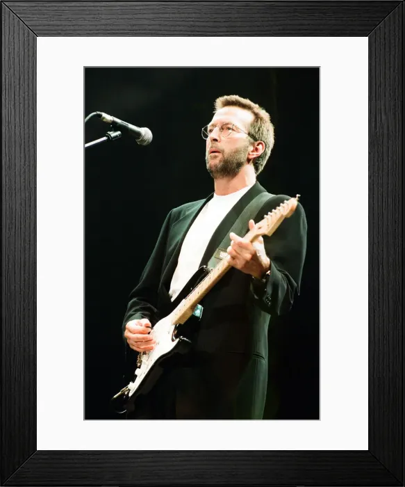 Framed Print : Eric Clapton on stage at the Sheffield Arena, Sheffield, 3rd October 1993 Framed Print : Eric Clapton on stage at the Sheffield Arena, Sheffield, 3rd October 1993
