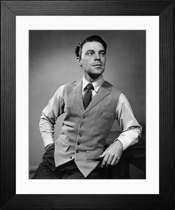 Framed Print : Clothing: Fashion: Menswear: Waistcoats. December 1951 Framed Print : Clothing: Fashion: Menswear: Waistcoats. December 1951