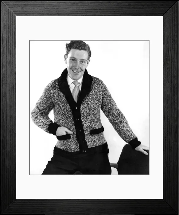 Framed Print : Clothing Fashion Mens Knitwear'. Knitting Patterns. October 1955
